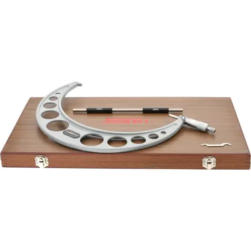 Mechanical Outside Micrometer: 11" Range, 0.0001" Graduation Satin Chrome
