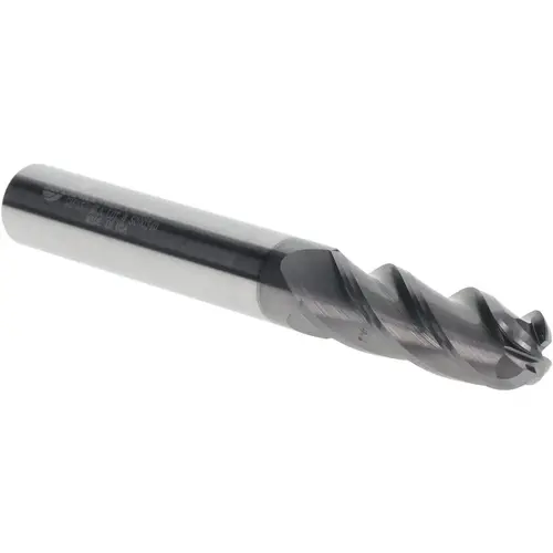 Ball End Mill: 1/2" Dia, 1-1/2" LOC, 4 Flute, Solid Carbide AlTin Ball End Mill: 1/2" Dia, 1-1/2" LOC, 4 Flute, Solid Carbide AlTin