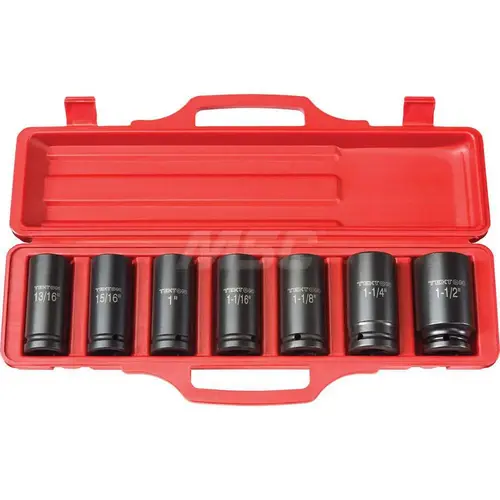 Socket Set: 7 Pc, 13/16 to 1-1/2" Socket