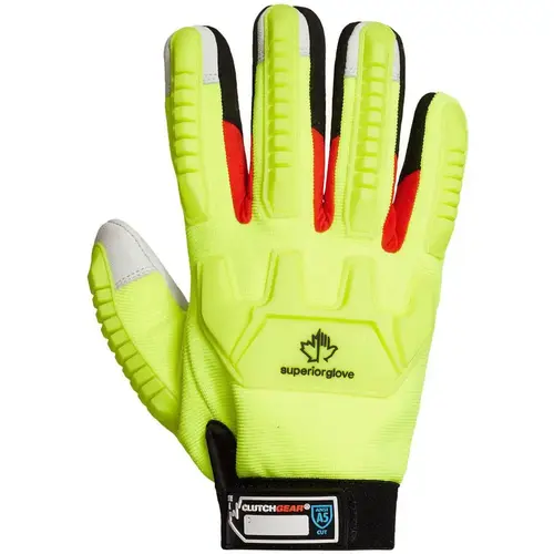 Cut & Puncture Resistant Gloves; Style: Mechanic's ; Coating Material: Leather ; Coating Coverage: Palm & Fingers ; Glove Type: Cut, Puncture & Abrasion-Resistant ; ANSI/ISEA Cut Resistance Level: A5 ; Primary Material: Engineered Yarn; Leather Cut & Puncture Resistant Gloves; Style: Mechanic's ; Coating Material: Leather ; Coating Coverage: Palm & Fingers ; Glove Type: Cut, Puncture & Abrasion-Resistant ; ANSI/ISEA Cut Resistance Level: A5 ; Primary Material: Engineered Yarn; Leather