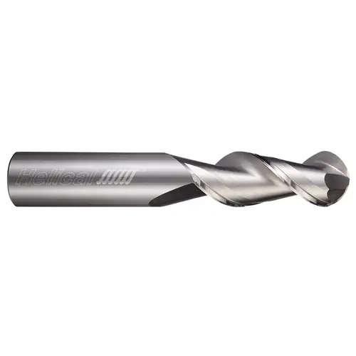 Ball End Mill: 3/16" Dia, 9/16" LOC, 2 Flute, Solid Carbide Bright/Uncoated Ball End Mill: 3/16" Dia, 9/16" LOC, 2 Flute, Solid Carbide Bright/Uncoated