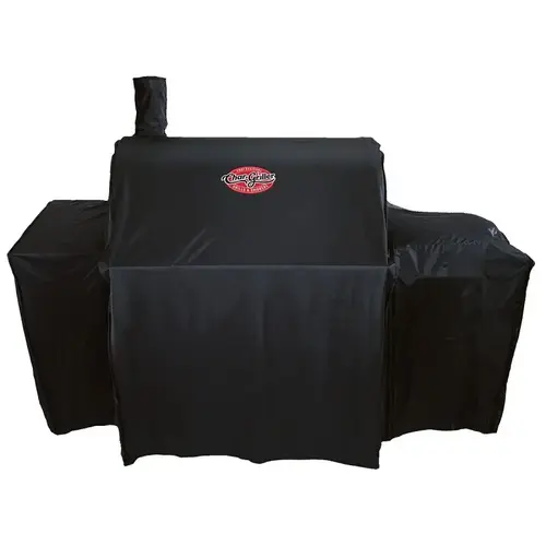 Char-Griller Grill Cover, 66 in W, 26.2 in D, 49.3 in H, Polyester, Black