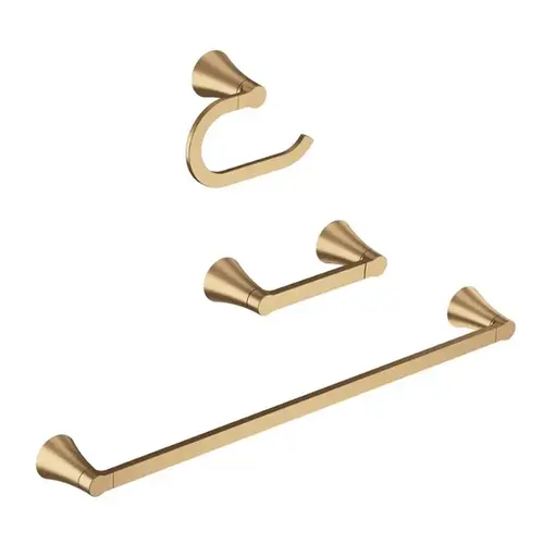 Moen Mikah Series Bathroom Hardware Set, Zinc, Brushed Gold, 3-Piece