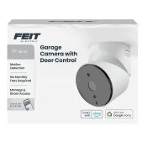 Feit Electric Smart Garage Door Opener Camera with Door Control, 90 deg View, 1080 pixel Resolution Feit Electric Smart Garage Door Opener Camera with Door Control, 90 deg View, 1080 pixel Resolution