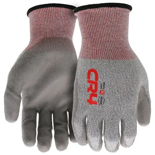 Boss Tactile Series Work Gloves, Unisex, L, Elastic Knit Wrist Cuff, Polyurethane Coating, HPPE, Gray Pair Boss Tactile Series Work Gloves, Unisex, L, Elastic Knit Wrist Cuff, Polyurethane Coating, HPPE, Gray Pair