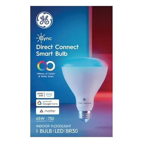 GE Color Changing Smart Light, 9.5 W, Wi-Fi Connectivity: Yes, Medium Lamp Base, LED Lamp, 750 Lumens
