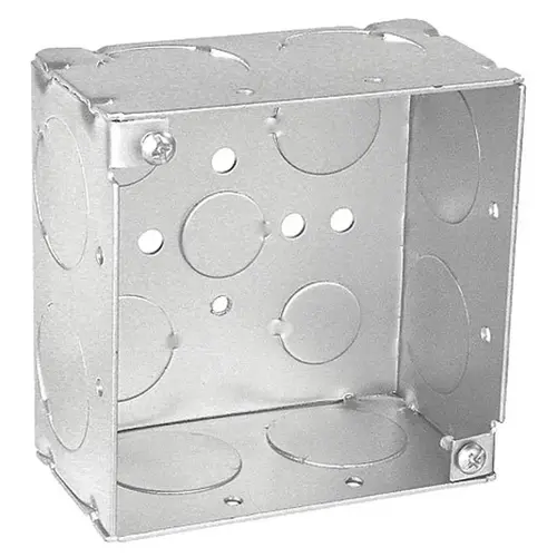 Southwire Deep-Welded Junction Box, 12-Knockout, 1/2, 3/4, 1 in Knockout, Steel, Silver, Galvanized