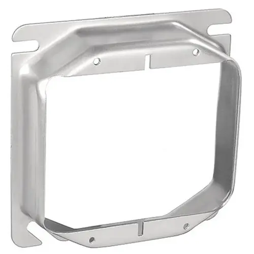 Southwire Device Ring, 1 in L, 4 in W, Square, 2-Gang, Steel, Silver, Galvanized Southwire Device Ring, 1 in L, 4 in W, Square, 2-Gang, Steel, Silver, Galvanized