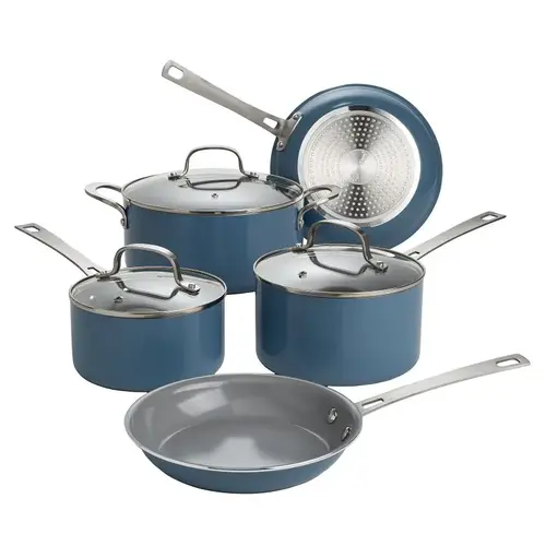 Ecolution Cookware Set, Ceramic, Dusty Blue Ecolution Cookware Set, Ceramic, Dusty Blue