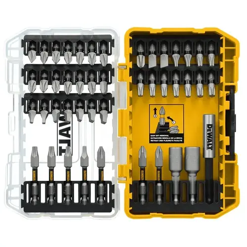 DEWALT TOUGHGRIP Screwdriver Bit Set, 45-Piece, Steel DEWALT TOUGHGRIP Screwdriver Bit Set, 45-Piece, Steel