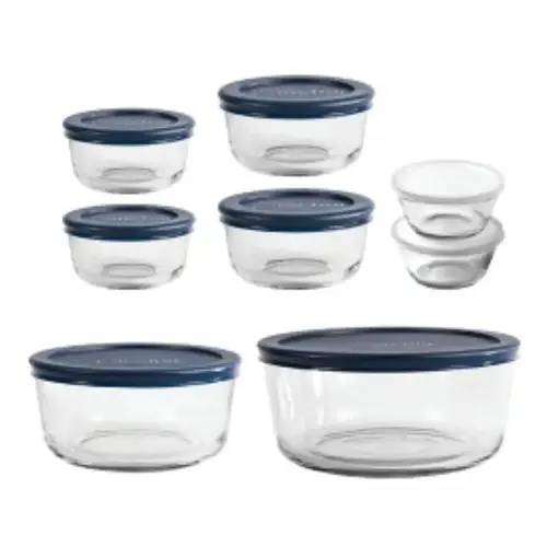 Anchor Hocking Food Storage Container Set, Glass, Clear