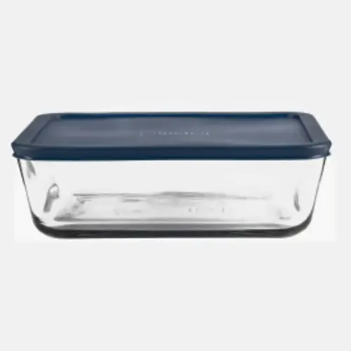 Anchor Hocking Food Storage Container, 11 Cup Capacity, Glass, Clear, 9.8 in W, 3.2 in H