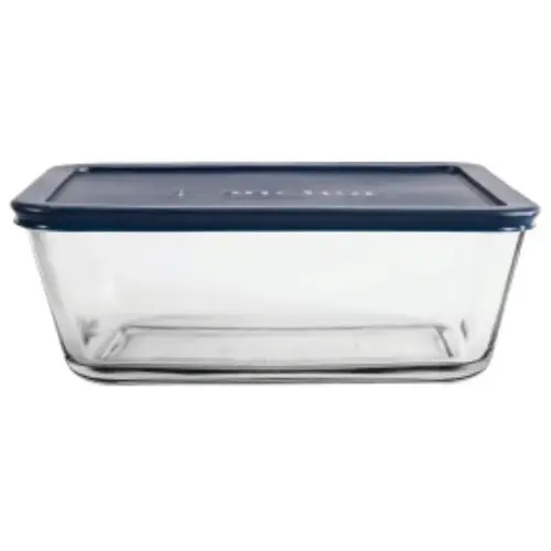 Anchor Hocking Kitchen Food Storage with Lid, 4-3/4 Cup, Glass, Clear, 8 in Dia, 3.4 in H