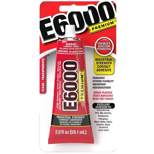 E6000 Contact Adhesive, Clear, 2 fl-oz Tube E6000 Contact Adhesive, Clear, 2 fl-oz Tube