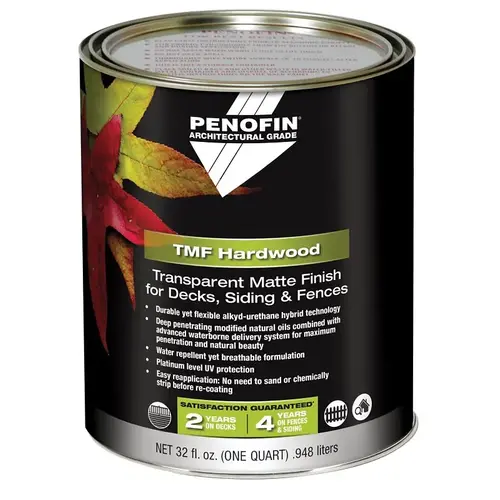 Penofin 00076QT Transparent Hardwood Coating, Matte, IPE, Liquid, 1 qt, Can