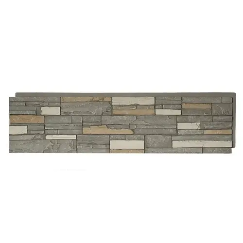 DuraKwik Stone Siding Panel, 13 in L, 48 in W, 2 in Thick, Interlocking Edge, Stacked Stone Profile - pack of 4