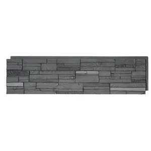 DuraKwik Stone 310VAP DuraKwik Stone Siding Panel, 13 in L, 48 in W, 2 in Thick, Interlocking Edge, Stacked Stone Profile, Volcano Ash - pack of 4