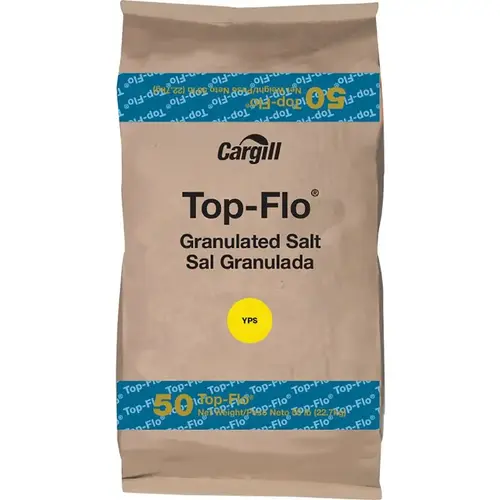 Cargill Top-Flo Series Salt, Granular, Plain, 50 lb Bag