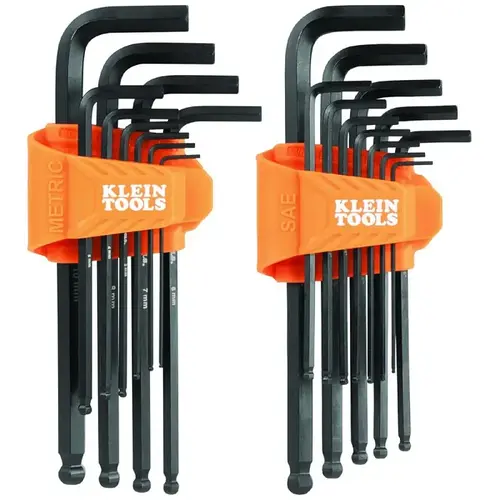 Klein Tools Hex Key Set, 22-Piece, CR-V Steel, Black Phosphate, Black