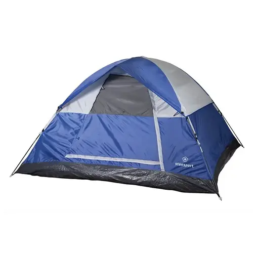 Stansport 728 Dome Tent, 96 in L, 84 in W, 4 Person, Blue/White Stansport 728 Dome Tent, 96 in L, 84 in W, 4 Person, Blue/White