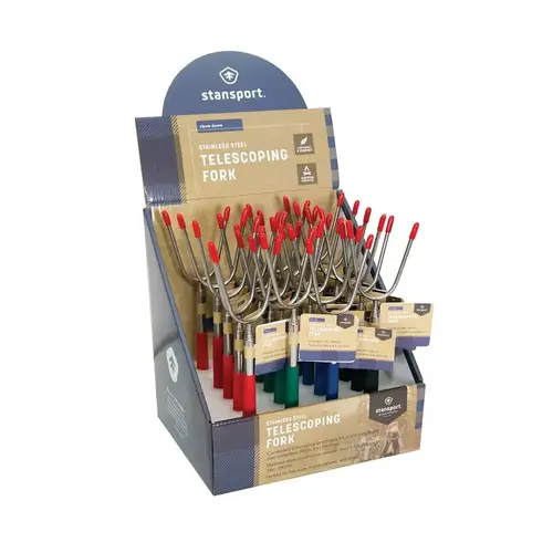 Stansport -5 Telescoping Fork, Stainless Steel, 9-1/2 in OAL - pack of 24 Stansport -5 Telescoping Fork, Stainless Steel, 9-1/2 in OAL - pack of 24