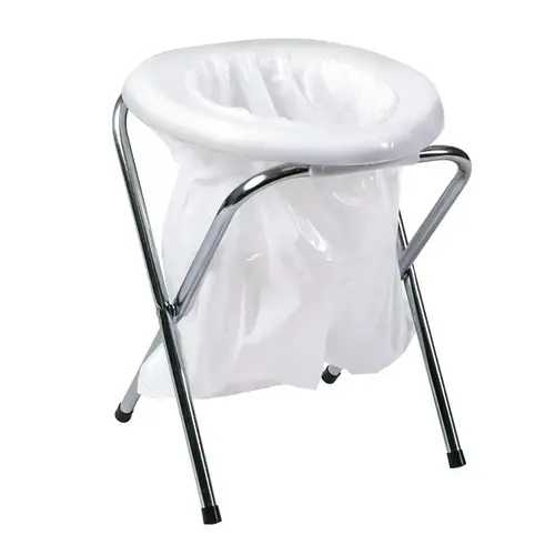 Stansport Portable Toilet, Round, 200 lb, Plastic/Steel, White - pack of 3