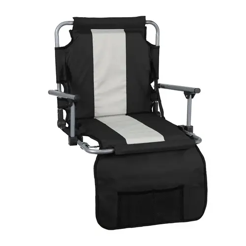 Stansport Stadium Folding Seat Chair with Arms, 17 in W, 5-1/2 in D, 17 in H, Steel Frame, Silver Frame Stansport Stadium Folding Seat Chair with Arms, 17 in W, 5-1/2 in D, 17 in H, Steel Frame, Silver Frame