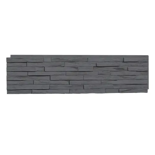 DuraKwik Stone Siding Panel, 13 in L, 48 in W, 1-1/2 in Thick, Interlocking Edge, Coal Mine - pack of 4