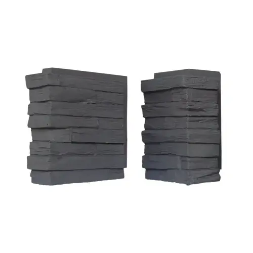 DuraKwik Stone Siding Corner, 13 in L, 10 in W, 4 in Thick, Interlocking Edge, Slatestones Contemporary Profile - pack of 4