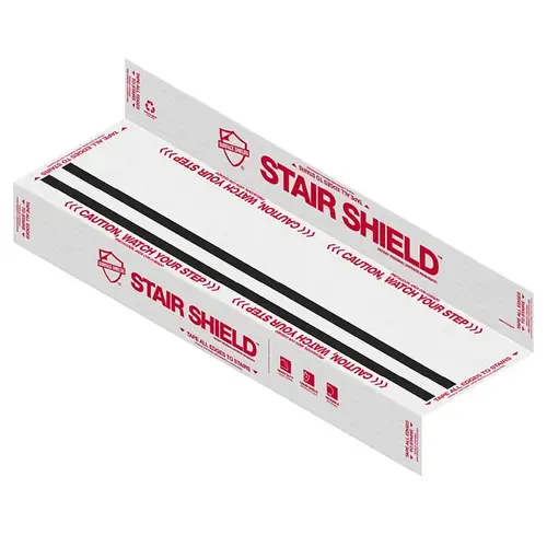 Surface Shields Stair Shield, 40 in L, 21 in W, 0.1 mm Thick, Polypropylene, White