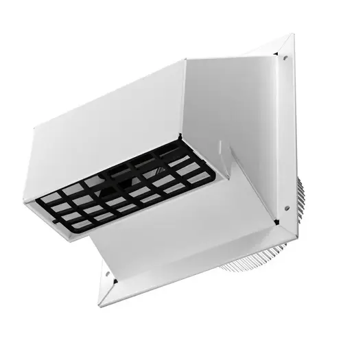 Imperial R2 Style Wall Exhaust/Intake Cap, 4 in Duct, Steel, White, Galvanized/Painted Imperial R2 Style Wall Exhaust/Intake Cap, 4 in Duct, Steel, White, Galvanized/Painted