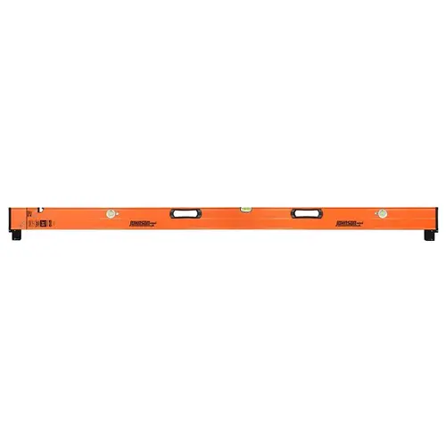 Johnson Extendable Plate Level, 144 in L, 3-Vial, Aluminum, Orange