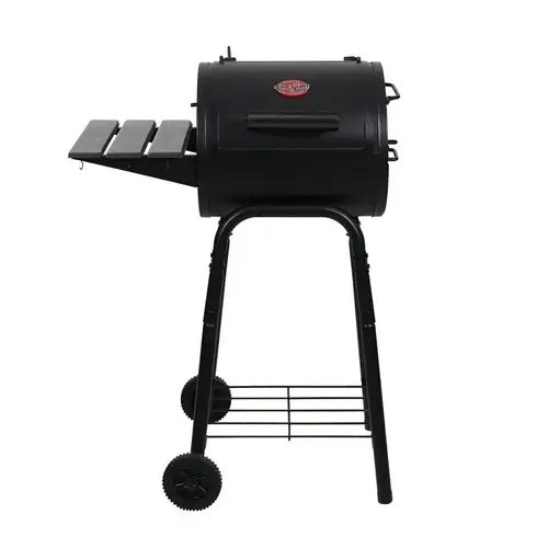 Char-Griller Charcoal Grill and Smoker, 250 sq-in Primary Cooking Surface, Black, Rack Storage, Steel Body Char-Griller Charcoal Grill and Smoker, 250 sq-in Primary Cooking Surface, Black, Rack Storage, Steel Body