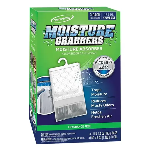 Concrobium Moisture Grabbers Moisture Absorber, 17.5 oz Pouch, Powder, Solvent Like - pack of 3 Concrobium Moisture Grabbers Moisture Absorber, 17.5 oz Pouch, Powder, Solvent Like - pack of 3