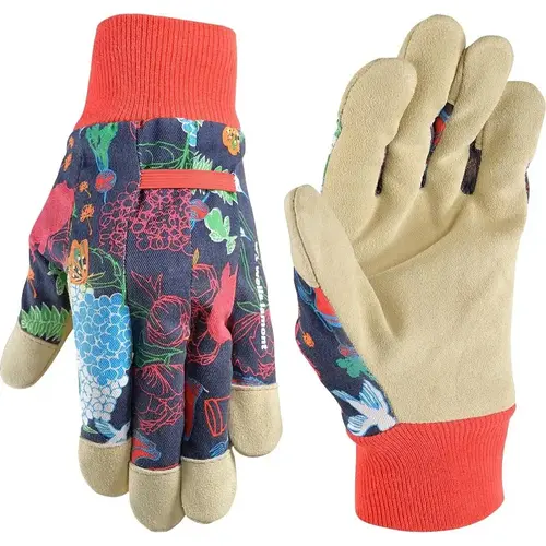 Wells Lamont Gardening Gloves, Women's, M, Reinforced Thumb, Knit, Shirred, Cotton, Multi-Color Pair Wells Lamont Gardening Gloves, Women's, M, Reinforced Thumb, Knit, Shirred, Cotton, Multi-Color Pair