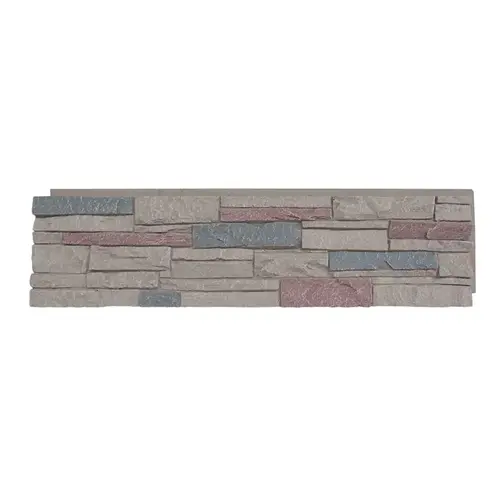 DuraKwik Stone Siding Panel, 13 in L, 48 in W, 2 in Thick, Interlocking Edge, Ledgestone Profile, Taylor Falls - pack of 4