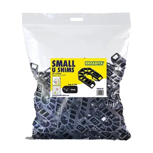 Broadfix U-Shim, 6 mm Thick, 43 mm W, 55 mm L, Polypropylene