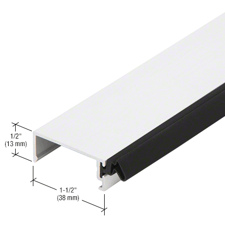 CRL-U.S. Aluminum 1G14752 White KYNAR Paint Door Stop with Weatherseal - 21'-2" Stock Length