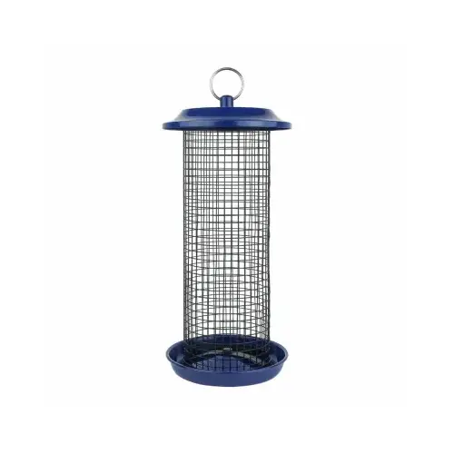 2QT BLU MTL Bird Feeder blue/black