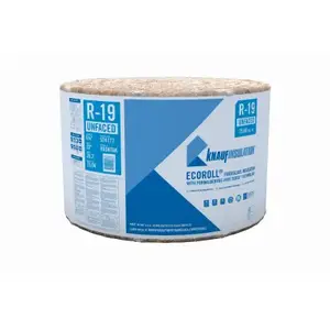 Knauf UR06TAK R-19 Unfaced Fiberglass Insulation Roll, 23 x 39.2 In.
