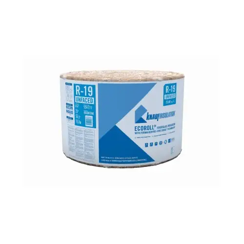 R-19 Unfaced Fiberglass Insulation Roll, 23 x 39.2 In. R-19 Unfaced Fiberglass Insulation Roll, 23 x 39.2 In.