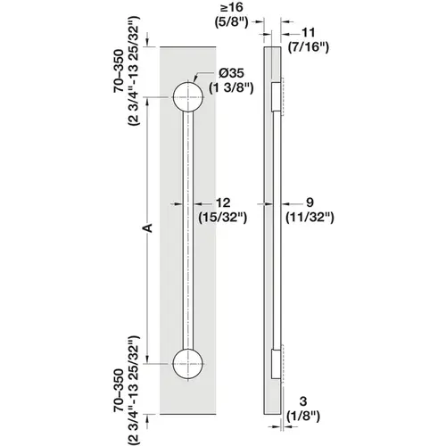 Door Straightening Fitting, Hawa 1575 mm length (62") Empty Adds rigidity and helps prevent warping and twisting of doors and panels, black, 1575 mm length (62") Black Door Straightening Fitting, Hawa 1575 mm length (62") Empty Adds rigidity and helps prevent warping and twisting of doors and panels, black, 1575 mm length (62") Black