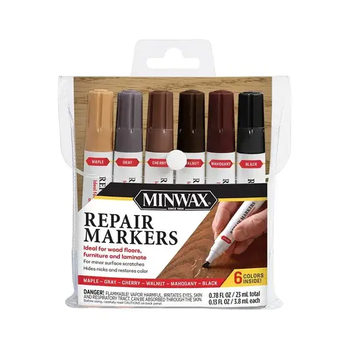 Minwax 220006666 Minwax Repair Markers, Black/Cherry/Gray/Mahogany