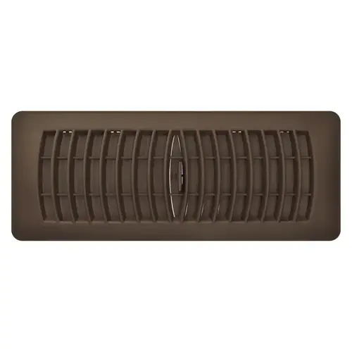 4 In. x 12 In. Brown Plastic Louvered Floor Register 4 In. x 12 In. Brown Plastic Louvered Floor Register