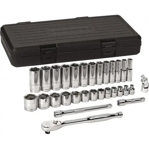 Deep Standard Socket Set: 30 Pc, 3/8" Drive, 1/4 to 1" Socket Deep Standard Socket Set: 30 Pc, 3/8" Drive, 1/4 to 1" Socket