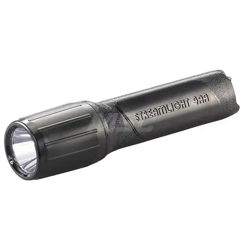 Handheld Flashlight: LED, 6 hr Max Run Time, AA Battery Black