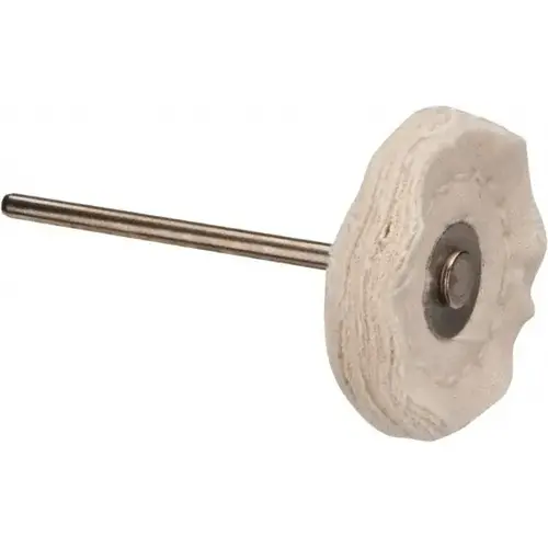 Mounted Polishing Buffing Wheel: 1" Dia, 3/8" Thick, 3/32" Shank Dia