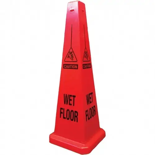Wet Floor, 12" Wide x 36" High, Polypropylene Cone Floor Sign Wet Floor, 12" Wide x 36" High, Polypropylene Cone Floor Sign