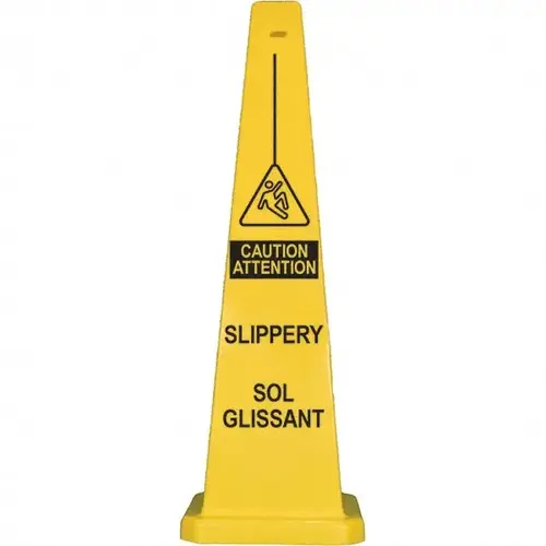 Wet Floor, 12" Wide x 36" High, Polypropylene Cone Floor Sign Wet Floor, 12" Wide x 36" High, Polypropylene Cone Floor Sign
