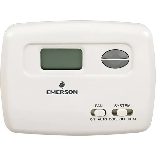 45 to 99 degreeF, 1 Heat, 1 Cool, Economy Digital Single Stage Battery Powered Thermostat